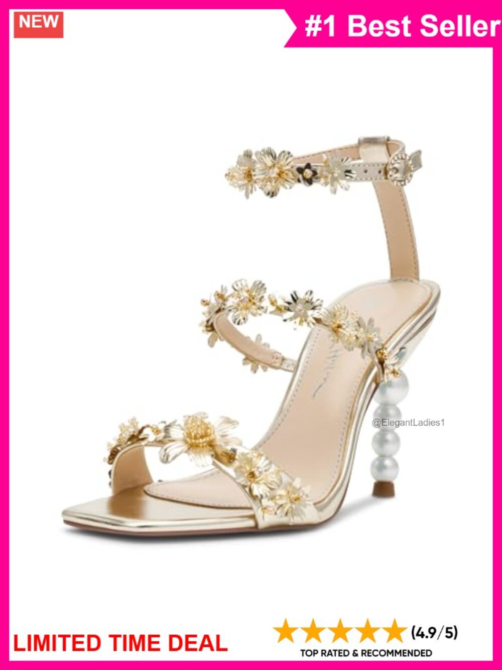 Betsey Johnson Pearl Embellished Strappy Block Heel Sandals